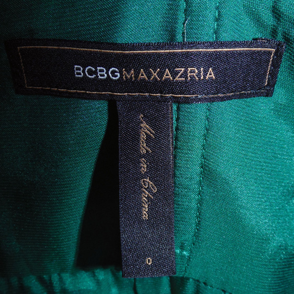 BCBGMAXAZRIA Green Party Dress Size 0 (NEW) - Picture 3 of 3
